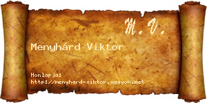 Menyhárd Viktor névjegykártya